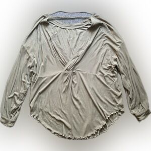 Free People Olive Green Long Sleeve Top